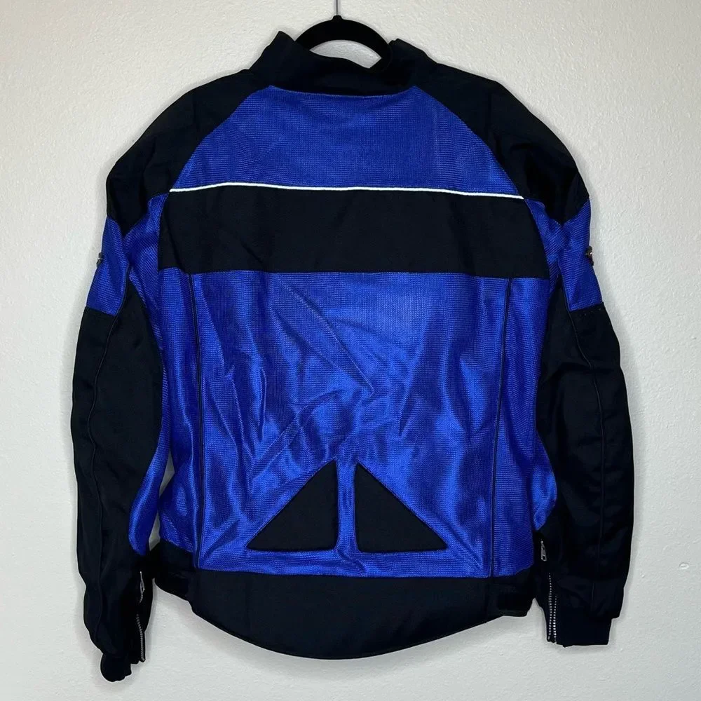 Teknic Padded Motorcycle Jacket Blue Black Adventure Riding Moto Armor Men 44